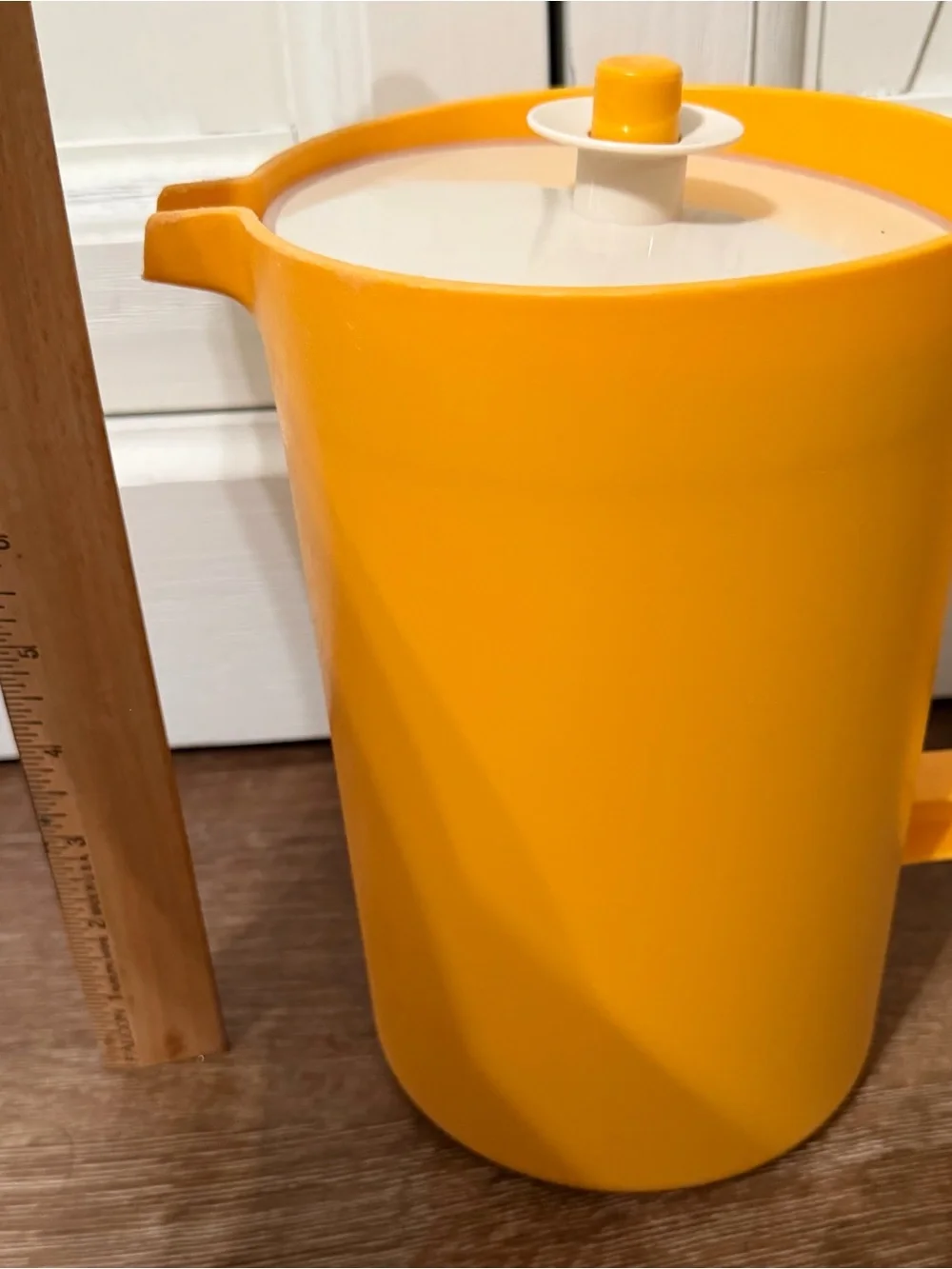 Vintage Tupperware Bright Yellow Pitcher with Pour Spout and Handle